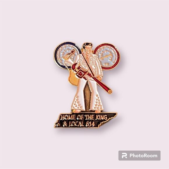 UA United Association Local 614 Union Lapel Pin Home Of The King Elvis *NEW* - Picture 1 of 6